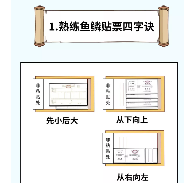 貼憑證時(shí)，如何快速搞定大疊發(fā)票？老會(huì)計(jì)的方法太簡(jiǎn)單了?。ǜ紧~(yú)鱗貼票法）